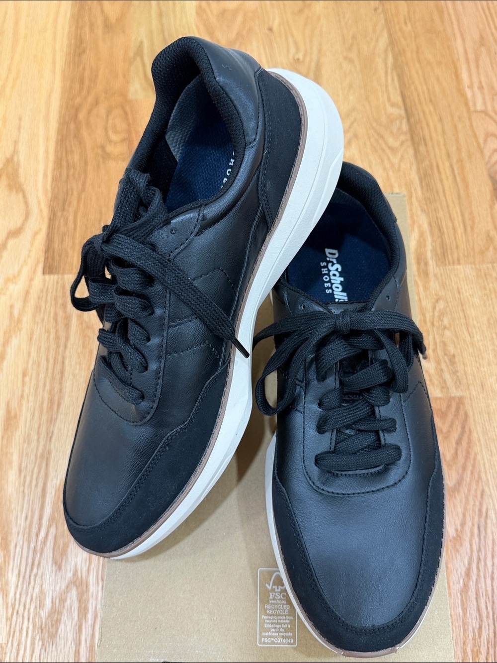 Dr. Scholl's Men’s Black Casual Lace-Up Sneakers size 11.5 box no lid